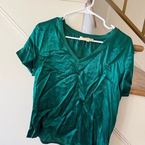 Nation LTD Teal V-Neck Short Sleeve Top